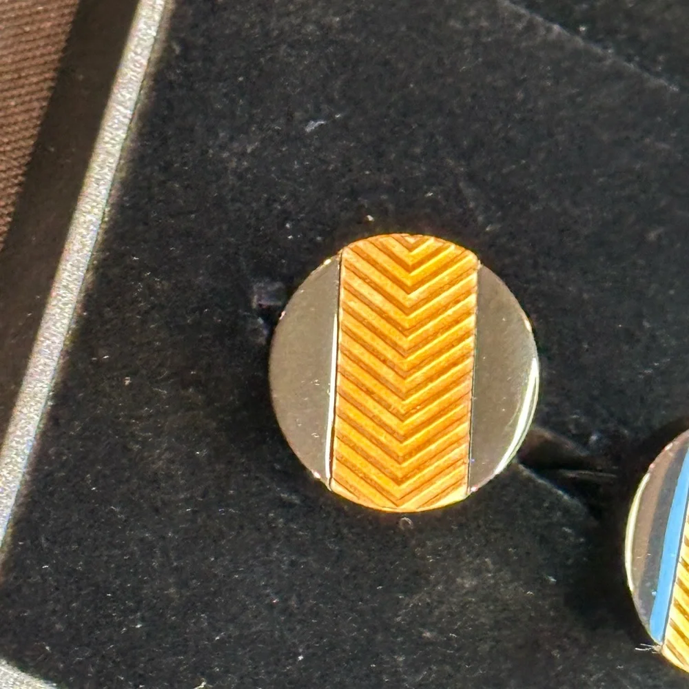 Elegant Black and Gold Cuff Links